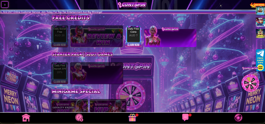 Loyalty Extra Spin and VIP Tier banners at Cuntspin